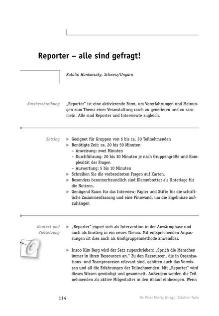 Solution-Tool: Reporter