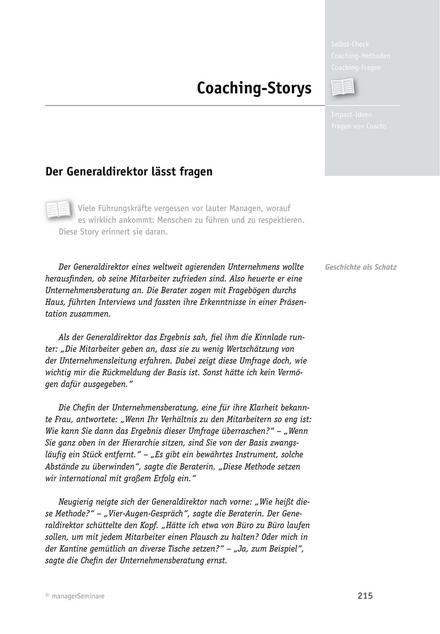 zum Tool: Geschichte fürs Coaching: Der Generaldirektor lässt fragen